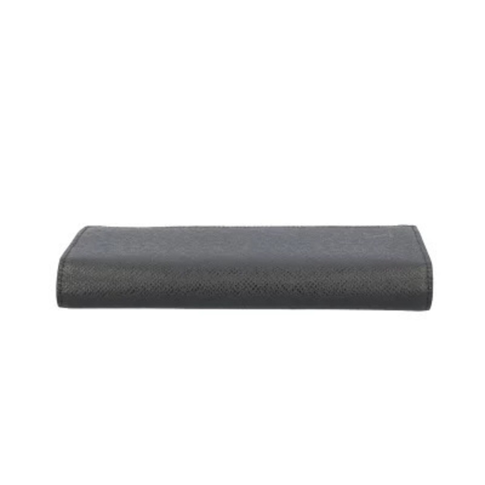 Louis Vuitton Leather Portefeuille Long Brazza Taiga Wallet Black